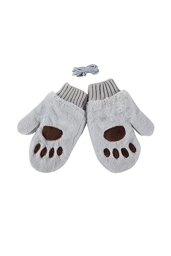 URFEDA Gants dhiver pour Femmes, Gants à Écran Tactile, Moufles Mignons et Chauds Gants en Peluche Confortables, Anti Froid 