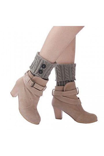 ZHIYU Gants en acrylique confortables Moufles chaudes à câble épais pour femmes Jambières de neige dames, gris, taille unique