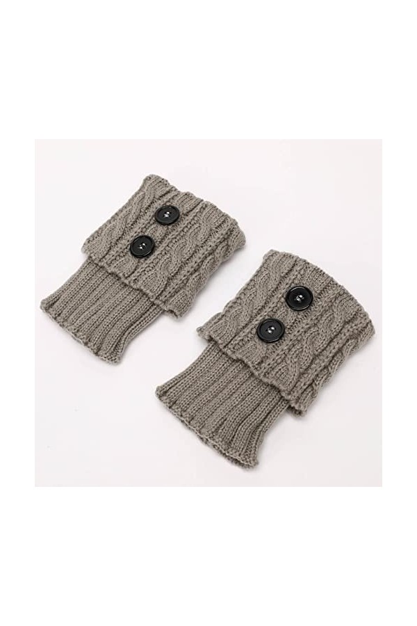 ZHIYU Gants en acrylique confortables Moufles chaudes à câble épais pour femmes Jambières de neige dames, gris, taille unique