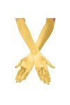 Gants de danse en satin pour femme - Longueur des doigts - Gants dopéra des années 1920 - Moufles pour enfant jaune, taille
