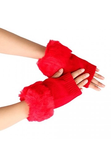 Mitaines pour femme - Noir - Pour cosplay - Manches tricotées - Pour lhiver et lautomne - Unisexe - Pour moufles - Douces e