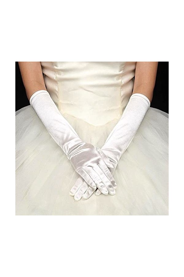 Gants de fête, dopéra, de soirée, de mariage, de bal de fin dannée, gants en satin pour femme, moufles pour lhiver chauffé