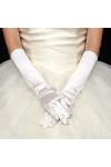 Gants de fête, dopéra, de soirée, de mariage, de bal de fin dannée, gants en satin pour femme, moufles pour lhiver chauffé