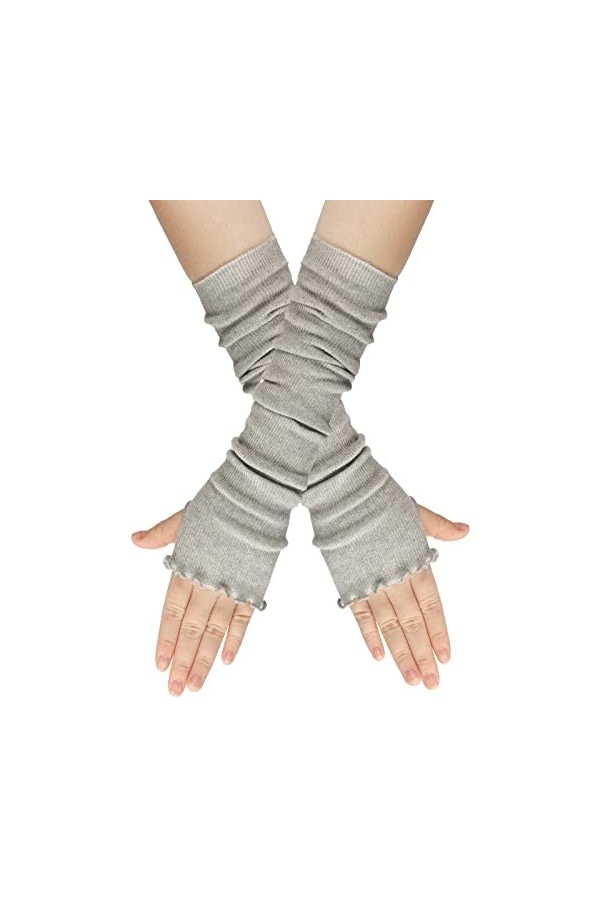 SIMAYA Mitaines dhiver pour femme avec trous pour les pouces pour mitaines mitaines sans doigts extensibles et chauds pour t