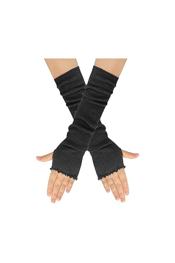 SIMAYA Mitaines dhiver pour femme avec trous pour les pouces pour mitaines mitaines sans doigts extensibles et chauds pour t