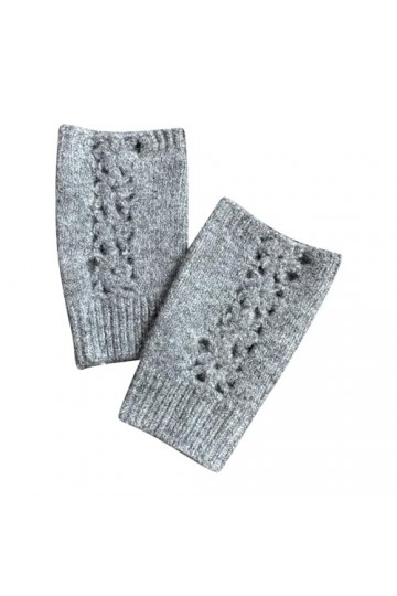 hahuha Mitaines dhiver en laine mélangée de couleur unie pour femme, gris, taille unique