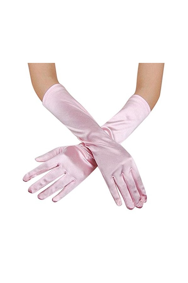 Gants de fête, dopéra, de soirée, de mariage, de bal de fin dannée, de mariage, de satin, moufles pour femme, par temps fro