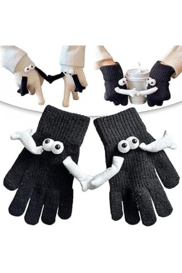 kkiuop Gants magnétiques chauds pour lhiver, gants mignons tenant la main, gants tactiles, gants chauds pour couple main dan