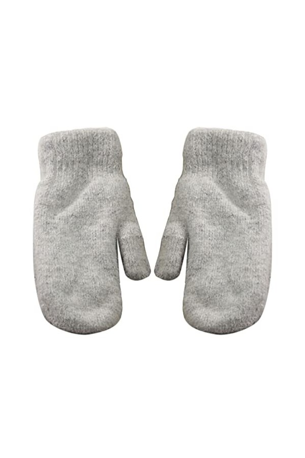 1 paire de moufles pour femme à double couche, extensibles, douces, épaisses, résistantes au froid, couleur unie, pour lauto