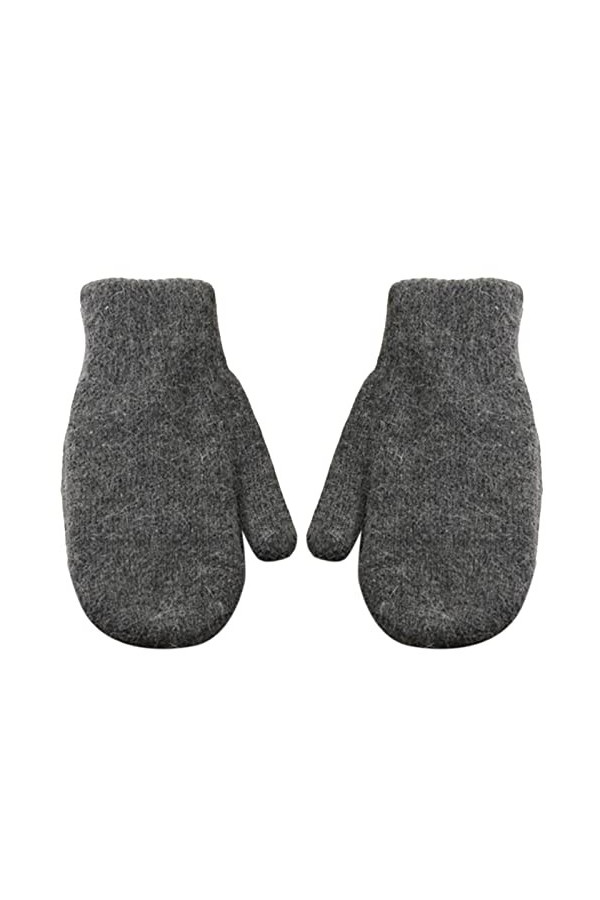 1 paire de moufles pour femme à double couche, extensibles, douces, épaisses, résistantes au froid, couleur unie, pour lauto