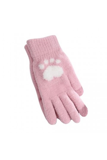 Gants dhiver pour femme pour temps froid - Laine tricotée chaude thermique Thinsulate - Gants moufles