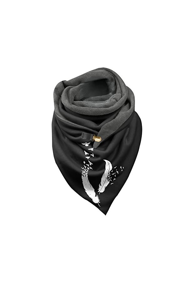 STKOOBQ Écharpe à plumes vintage pour femme, imprimé bohème, châle, écharpes courtes et chaudes pour lhiver, gants et moufle