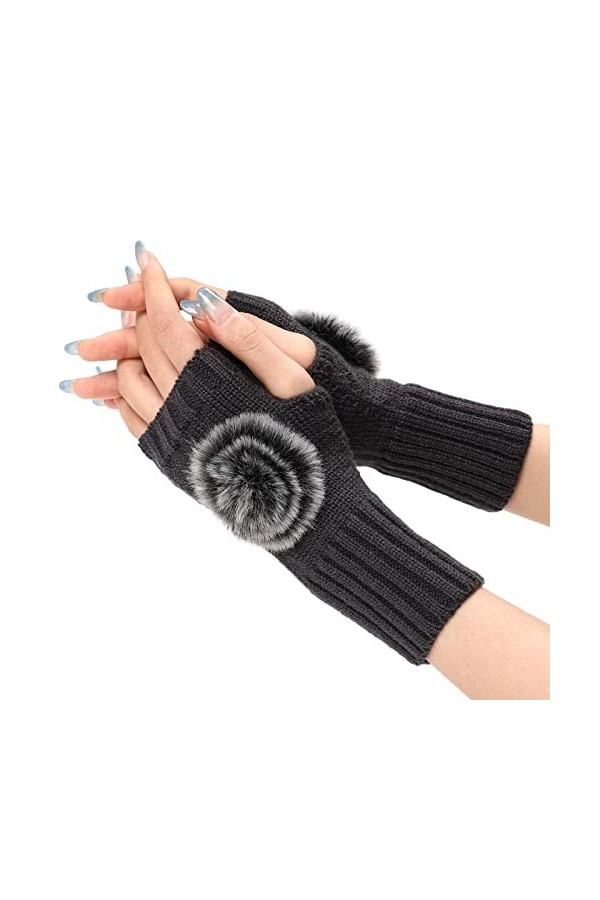 Gants tricotés au poignet sans doigts Accessoires de vêtements Gants tricotés Gants tricotés Hiver Chaud Jambes Chauffe-mains