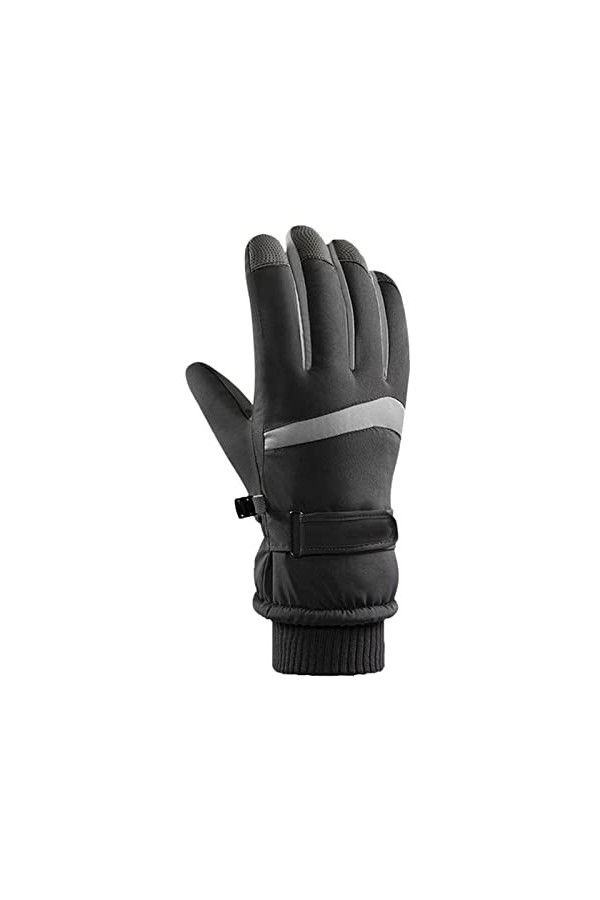 Hiver Premium Travail et Ski Downhill Gants Moufles en Cuir Imperméable Hommes Femmes Moto Oreilles Cache-oreilles Femmes Noi