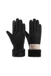 Caxndycing Gants dhiver chauds pour femme avec doublure en polaire Gants dhiver pour temps froid Moufles coupe-vent en daim