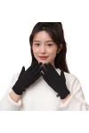 Gants Femme Tactile Thermique Moufle Hiver Chauds Gants en Peluche Elegant Mignon Moufle Couleur Pure Gloves Doublure Polaire