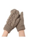 Gants dhiver pour femme - Gants chauds coupe-vent élastiques - Gants noirs pour femme - Moufles pour temps froid kaki, tail