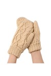 Gants dhiver pour femme - Gants chauds coupe-vent élastiques - Gants noirs pour femme - Moufles pour temps froid kaki, tail