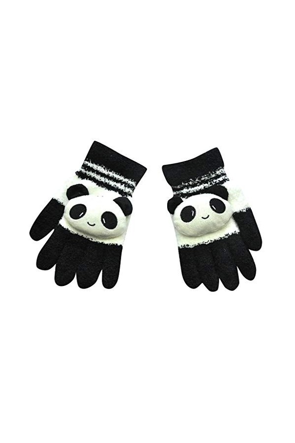 Gants tricotés à la main pour animal domestique - Demi serviette en velours épais - Moufles dhiver pour femme, Noir , taille