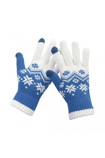 Les femmes peuvent activer les gants décrans, gants tricotés chauds mitaines dhiver pour garder au chaud tricot Noël flocon