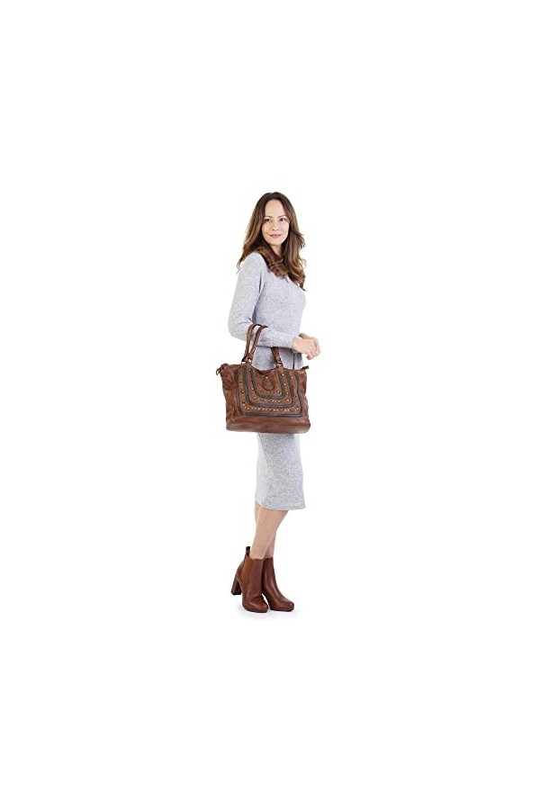 Samantha Look Sac shopping Femme cuir véritable