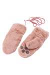 Caxndycing Gants dhiver pour femme - Moufles en peluche - Moufles dhiver mignonnes - Gants dhiver en peluche - Gants à doi