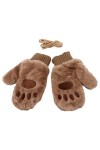 Caxndycing Gants dhiver pour femme - Moufles en peluche - Moufles dhiver mignonnes - Gants dhiver en peluche - Gants à doi