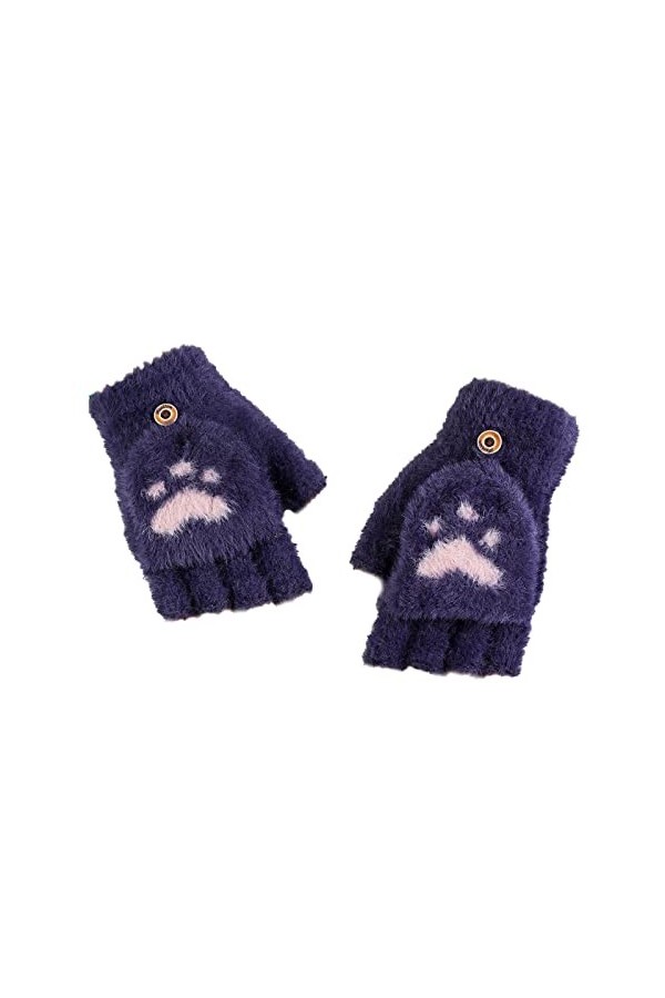 Porte-jarretelles Laqué Chaud Mitaines sans Doigts pour Étudiants Équitation Laine Femme Demi Doigts Gants Tricotés Isolation