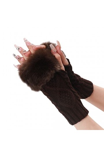 NIUREDLTD Mitaines dhiver Mitaines Tricotées Manches Chaudes Douces pour Femmes Hiver Chaud Unisexe pour Garder les Femmes, 