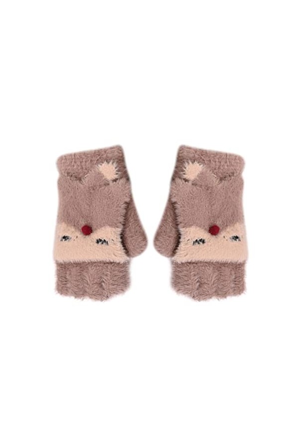 DUHGBNE Laine Flip Cover Garçon avec Moufles pour tout-petits Gants Cabrio Cachemire Top Hiver Mitaines sans doigts Accessoir