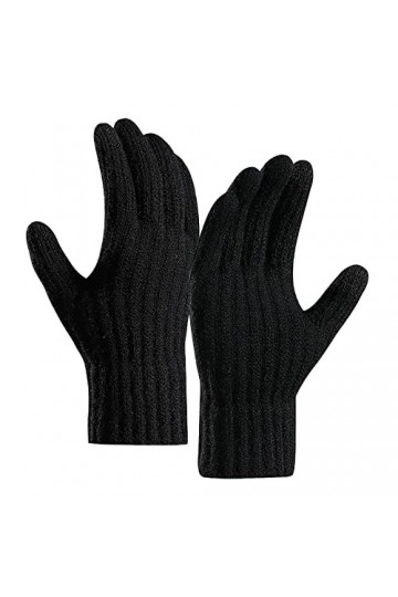 Mitaines dhiver Mitaines dhiver sans doigts Accessoires Gants dhiver Taille unique Gants tricotés Noir Jambes longues chau