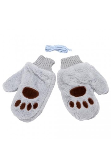 Caxndycing Gants dhiver pour femme - Moufles en peluche - Pour lhiver - Chaudes - En polaire - Pour femme, 02 gris., taille