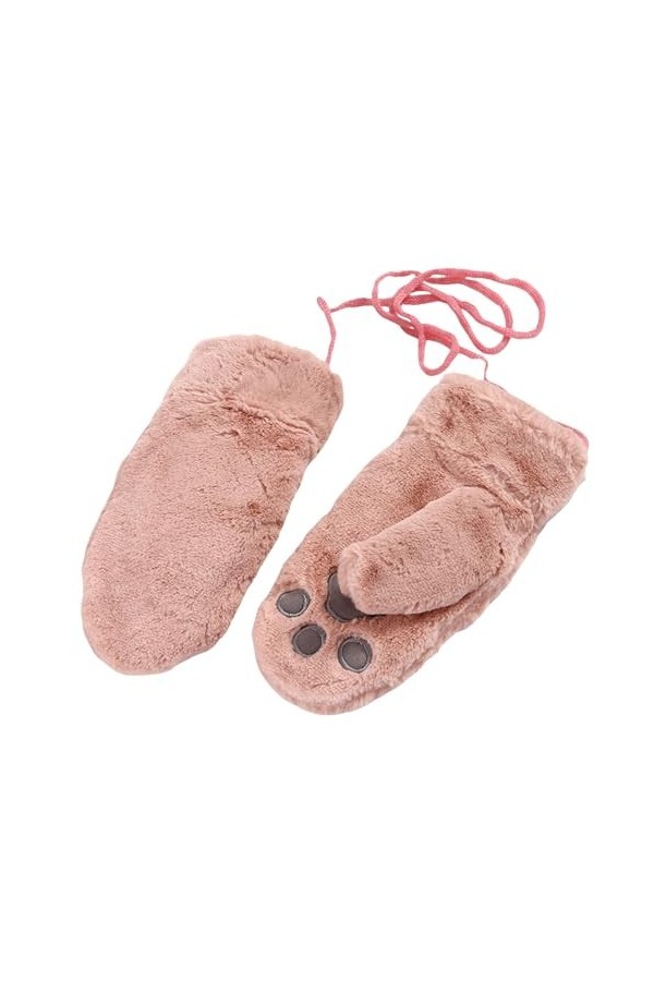 Caxndycing Gants dhiver pour femme - Moufles en peluche - Pour lhiver - Chaudes - En polaire - Pour femme, 02 gris., taille