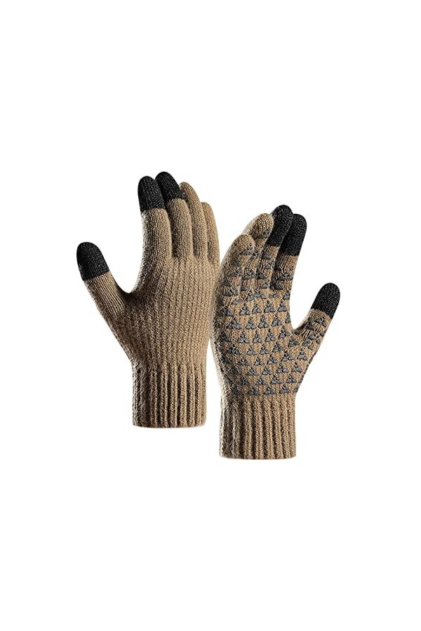TDEOK E Girl Vêtements Bijoux Gants de Vélo Tricotés Renforcés en Laine Mitaines Moufles Pliables Gris Foncé, S 