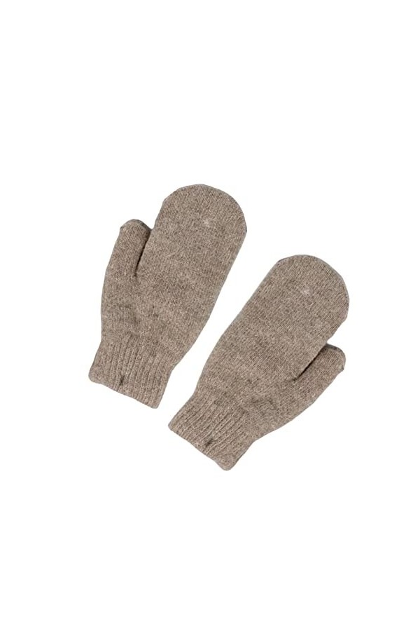 1 paire de gants dhiver résistants au froid double couche en fausse fourrure de lapin tricotée moufles pour fille Noir