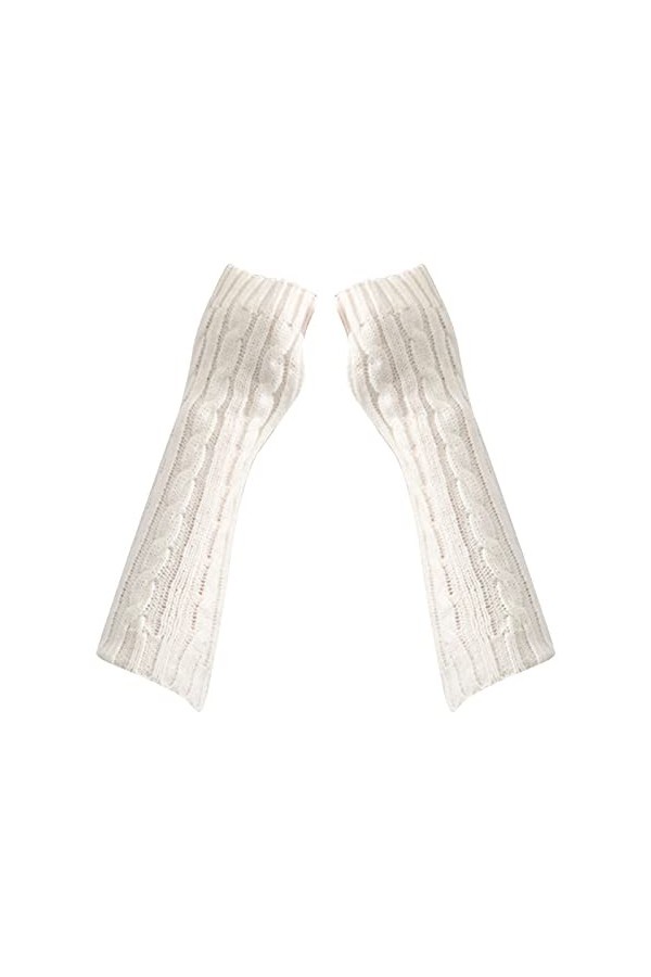 Mitaines dhiver sans doigts tricotées sans doigts Gants tricotés Taille unique Gants tricotés dhiver chauds femmes sans doi