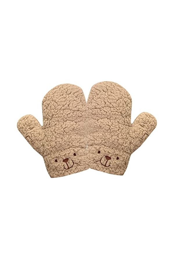 TDEOK Gants en maille enfants météo 3D double couche Gants dhiver pour femmes Moufles en corde tressée épaisse en peluche th