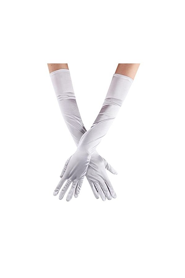 Long Gants de Soirée Femme Années 1920 Gants de Mariée Danse Déguisements Satin Gants Opéra Longueur Coude Sexy Femmes de Mar