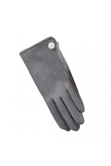 Gants dhiver chauds pour femme, daim perlé et polaire, gants de cyclisme et de conduite, gants coupe-vent pour femme isolés 