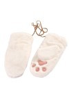 Caxndycing Gants dhiver pour femme - Moufles en peluche - Pour lhiver - Chaudes - En polaire - Pour femme, Blanc 01 , tail