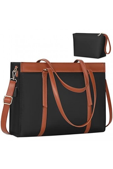 KTMOUW Sac Cabas Femmes Sac a Main avec Port de Chargement USB 15.6 Pouces Sac Epaule Bandoulière Affaires Grande Capacité Fo