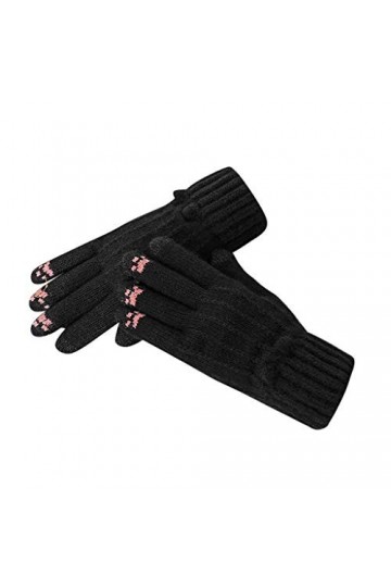 TIFIY Unisexe Extra Chaud Épaissir Gants en Peluche Mignon Hiver Thermique Câble Tricot Moufles à Écran Tactile Gants Pour Fe