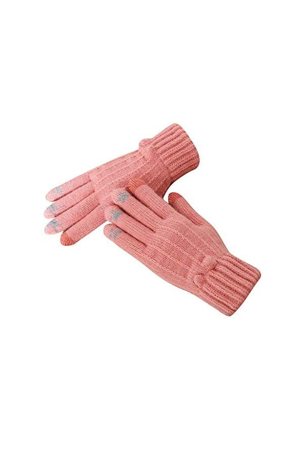 TIFIY Unisexe Extra Chaud Épaissir Gants en Peluche Mignon Hiver Thermique Câble Tricot Moufles à Écran Tactile Gants Pour Fe