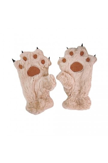 Rotyroya Gants chauds et confortables pour femme - Moufles dhiver en forme de patte dours - Motif brodé - Résistant à lusu