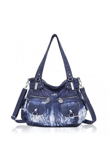angel kiss Grand sac Hobo pour femme - Sac à main - Sac à bandoulière en cuir synthétique souple - Nombreuses poches pour fem