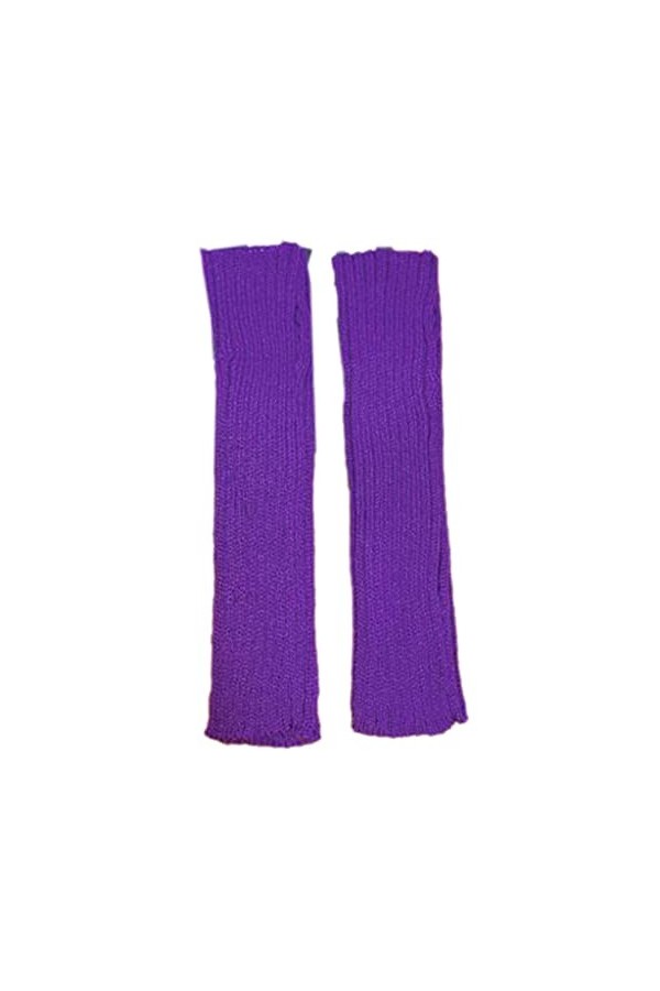 Mitaines en tricot pour femme avec trou pour le pouce - Moufles douces et chaudes pour taper, conduire, cosplay - 30 cm de lo