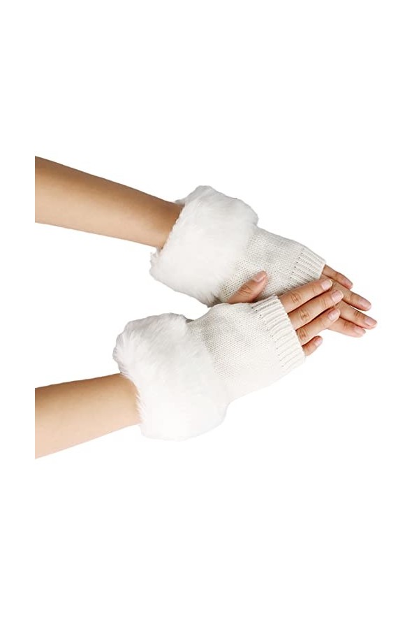 Gants sans doigts dhiver sans doigts Accessoires de vêtements Gants tricotés Manches chaudes douces pour femmes Hiver Automn