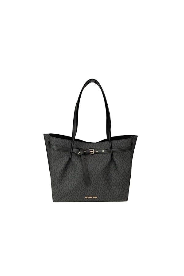 Michael Kors Emilia Grand sac fourre-tout en cuir, Signature noire