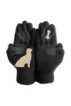 LINGJIONG Gants dhiver pour femme - Gants confortables, épais et chauds pour hommes et femmes - Moufles élastiques et douces