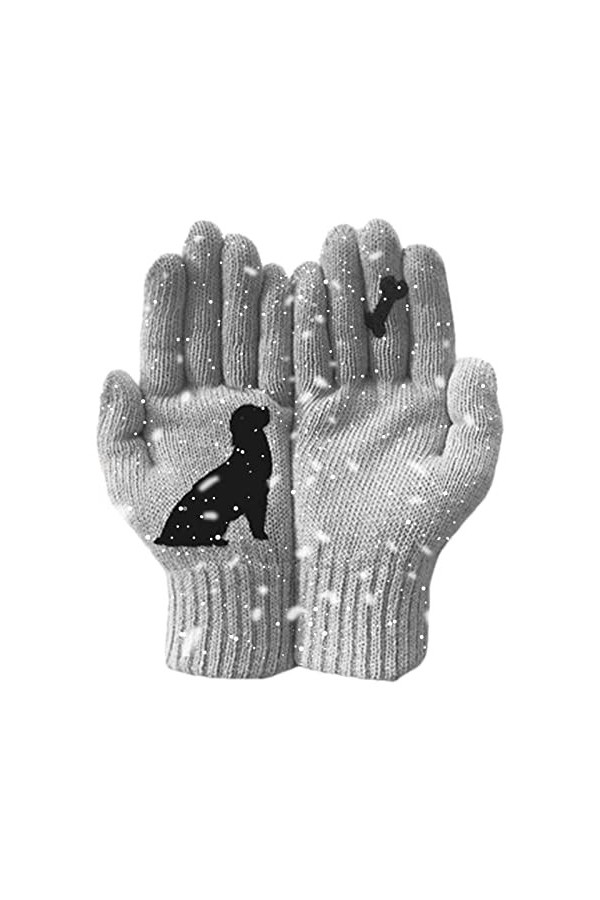 LINGJIONG Gants dhiver pour femme - Gants confortables, épais et chauds pour hommes et femmes - Moufles élastiques et douces